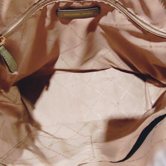 Michael Kors Saffiano Leather Charlotte Zip Top Tote Bag Purse - Picture 5 of 5